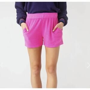 NEW Anthropologie Sundry Faux Sherpa Shorts Size 1 Small Hot Pink Lounging